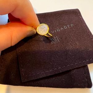 MONICA VINADER SIZE 7.75 gold moonstone siren ring